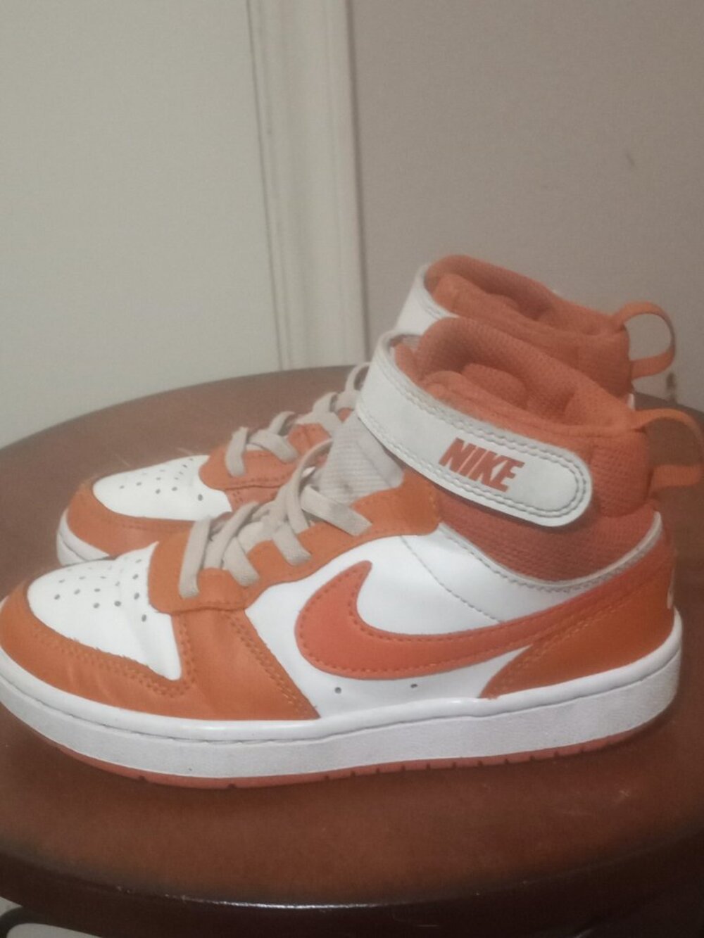 Nike Court Borough Mid High White Orange Size 11.5C Athletic Shoes CD7783-128 - Picture 9 of 12